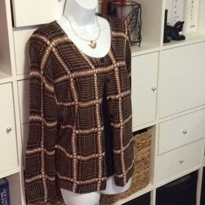 Talbots plaid cardigan EUC